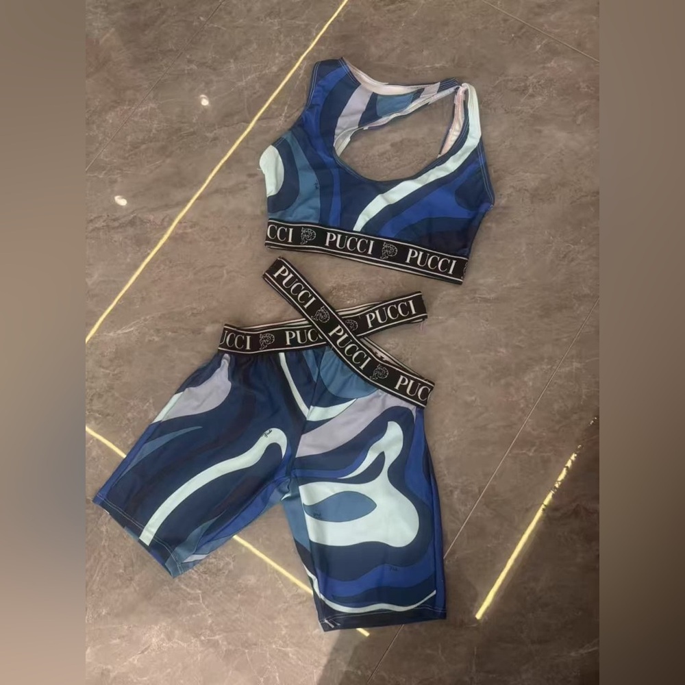 Emilio Pucci Blue Yoga Set